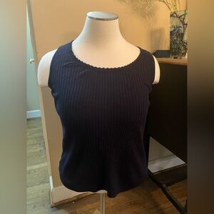 NWT Ann Taylor navy ribbed sleeveless sweater
Size XXL